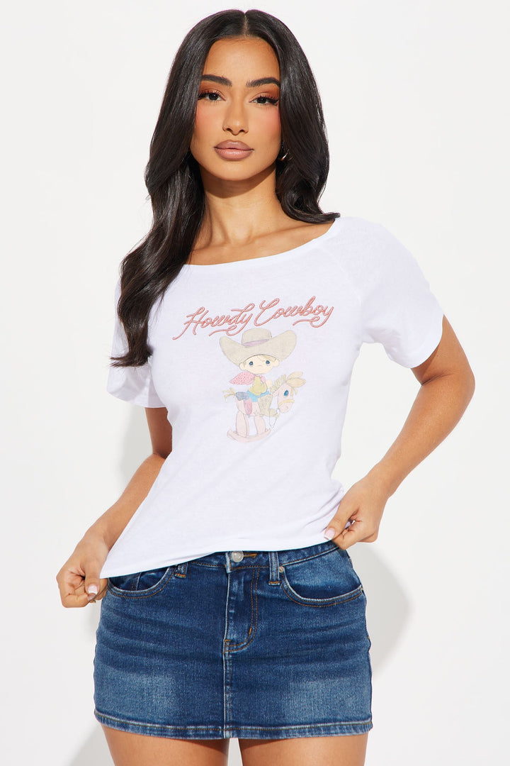 Precious Moments Howdy Off Shoulder Top - White
