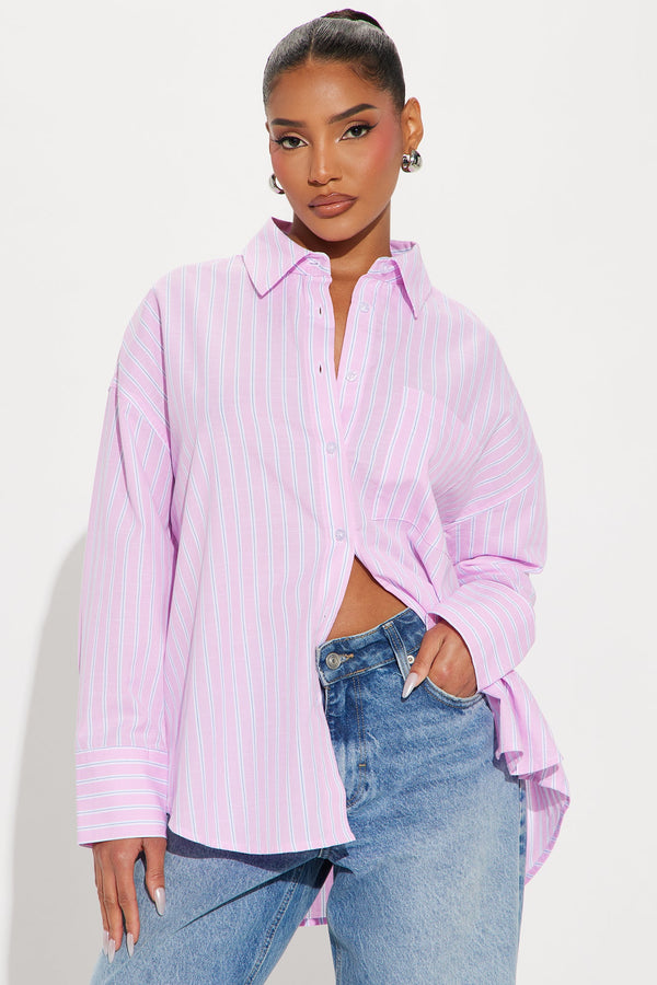 Effortless Striped Shirt - Pink/combo