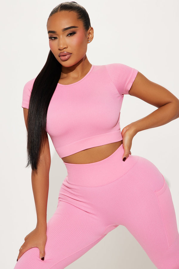 Breathe Through It Effortless Seamless Active Top - Bubblegum Pink