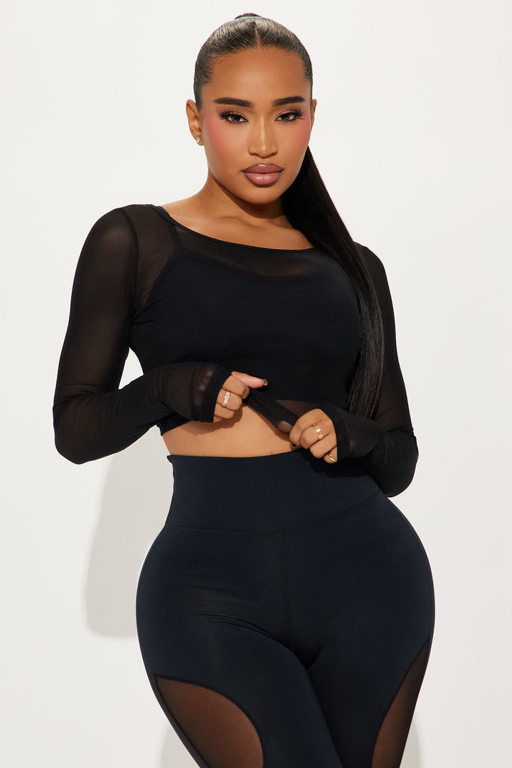 Pedals and Poses Elevate Active Twofer Top - Black