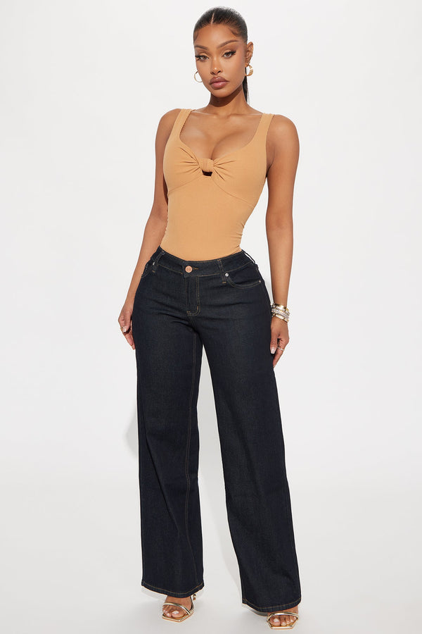 Penelope Low Rise Loose Wide Leg Jeans - Dark Wash