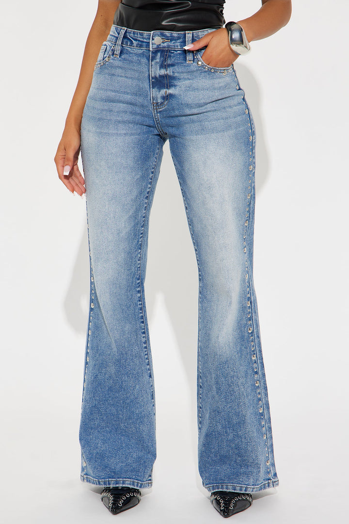 Fact Of The Matter Stretch Wide Leg Jeans - Medium Wash