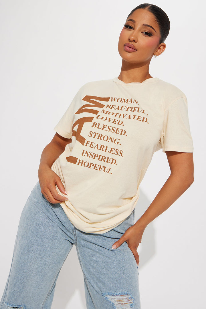 I Am Woman Tee - Natural/Combo
