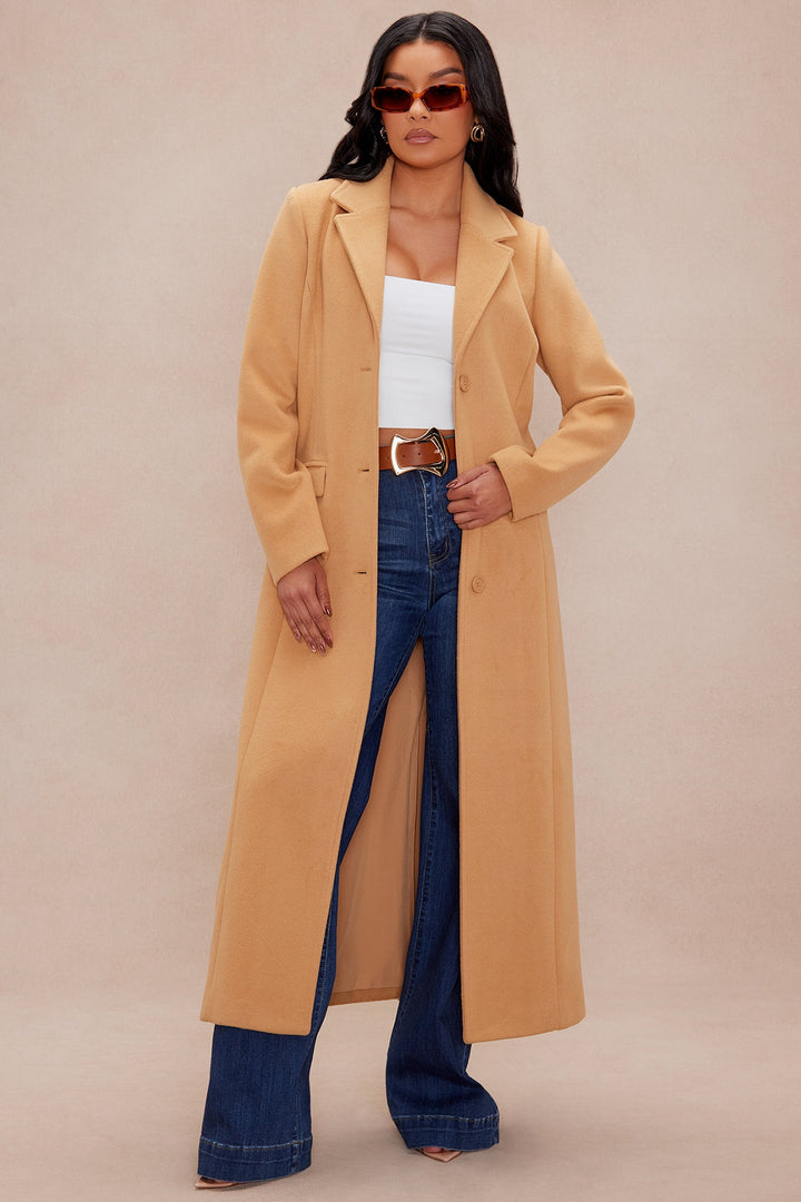 Kim Wool Trench Coat - Camel