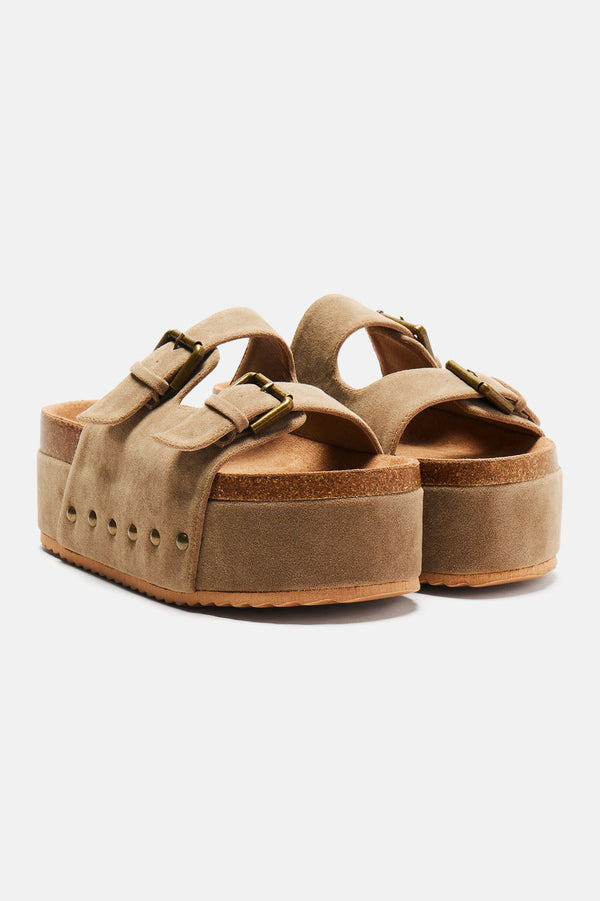 I Swear It's True Flatform Sandals - Nude