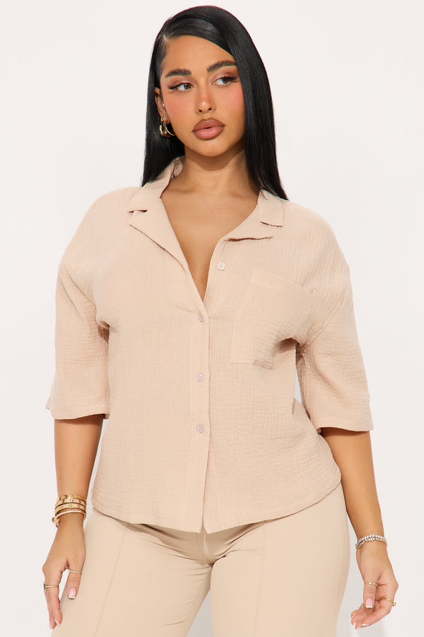 The Frankie Gauze Shirt - Taupe