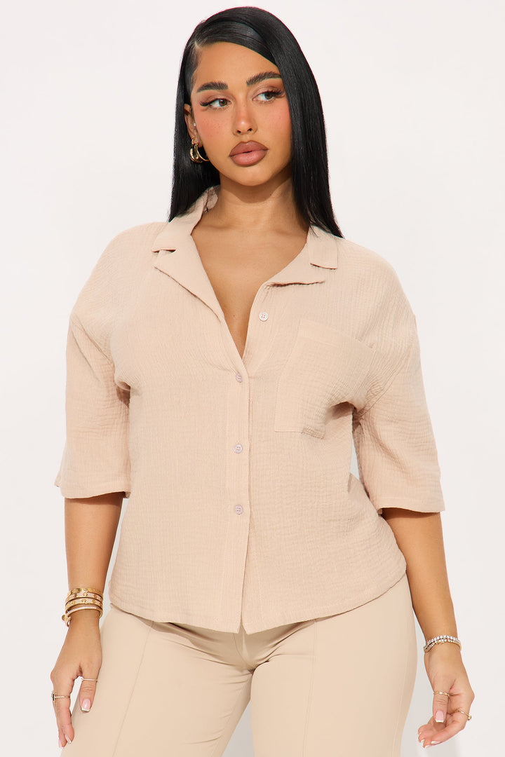 The Frankie Gauze Shirt - Taupe