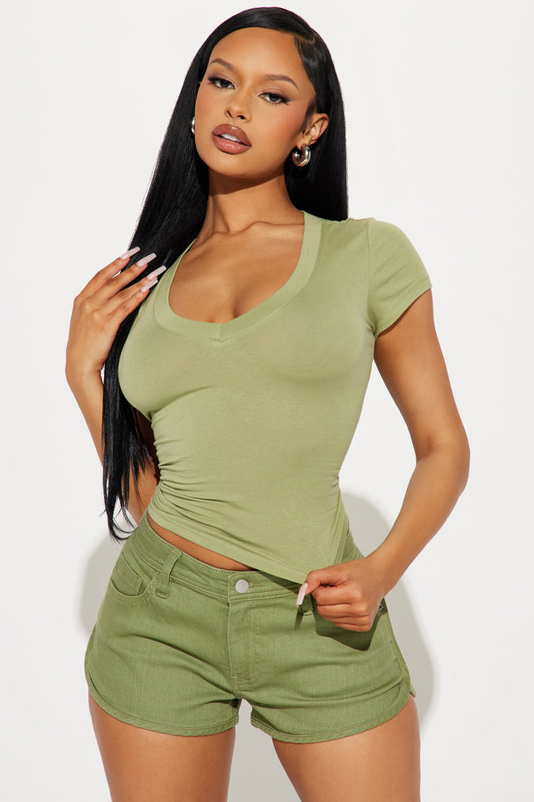 Ashley V-Neck Top - Green