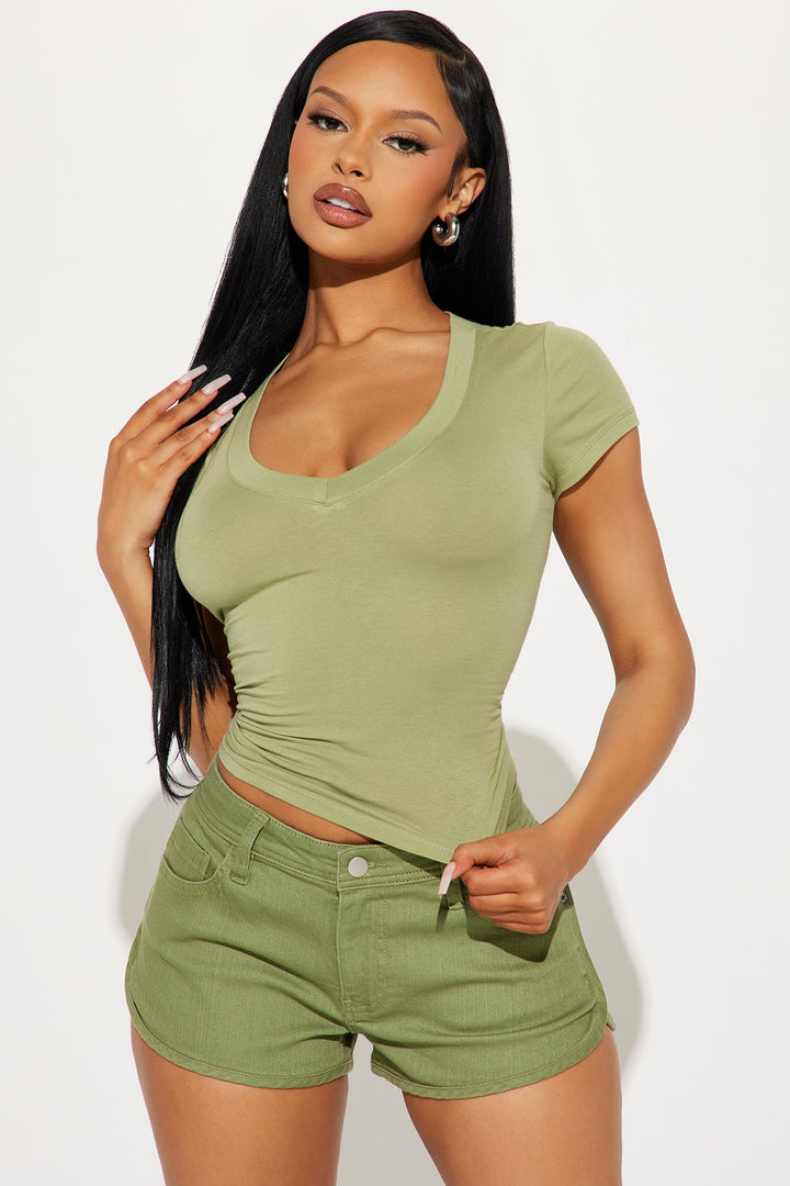 Ashley V-Neck Top - Green
