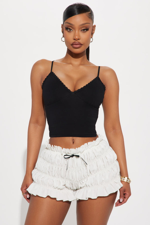 Marianna Lace Trim Cami - Black