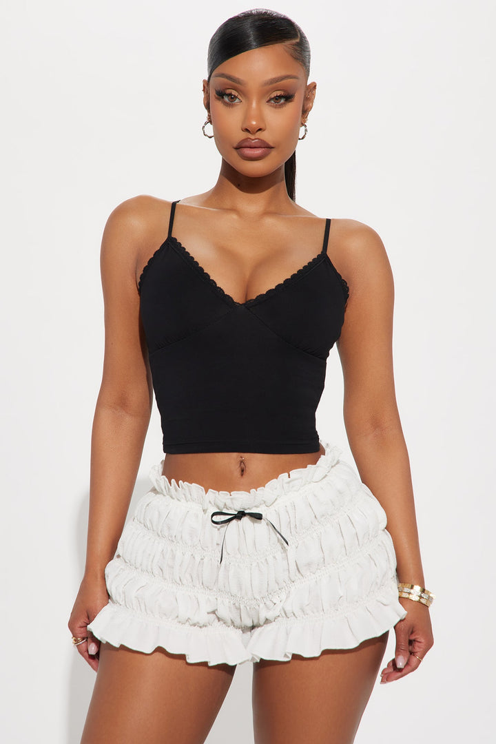 Marianna Lace Trim Cami - Black