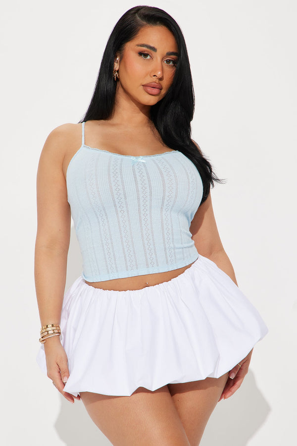 Chloe Lace Trim Cami - Light Blue