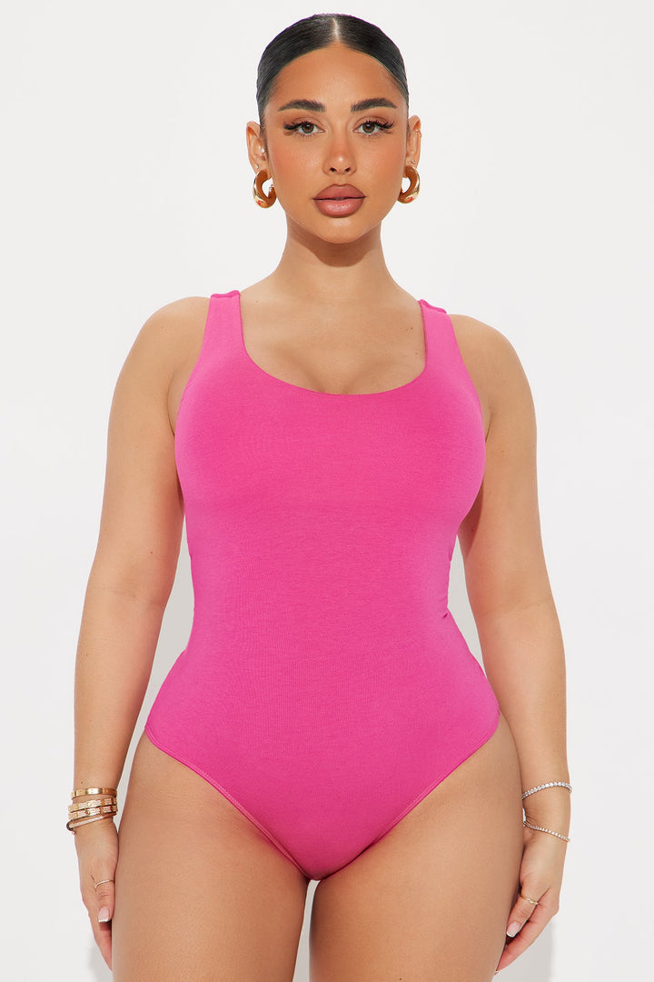 Jenna Double Lined Jersey Bodysuit - Fuchsia