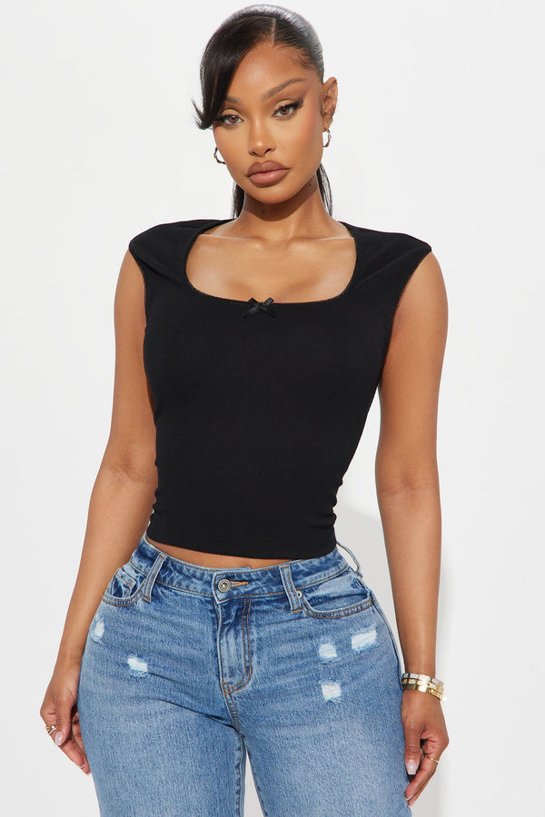 Marissa Bow Top - Black