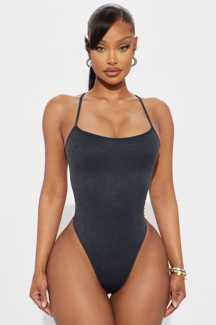 Millie Backless Seamless Bodysuit - Black