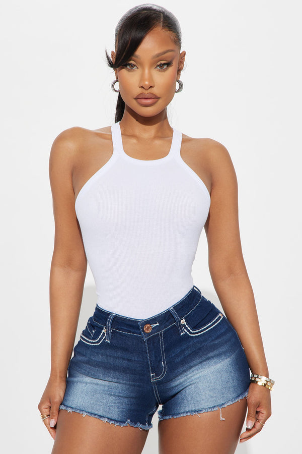 Miranda High Neck Tank - White