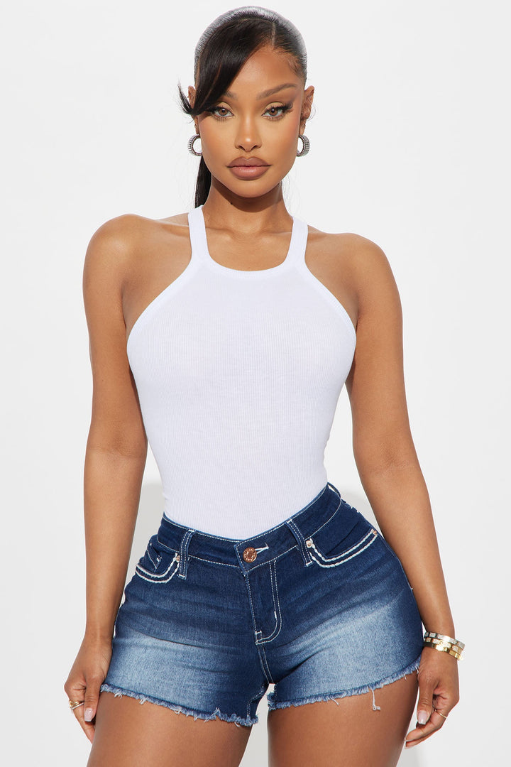 Miranda High Neck Tank - White