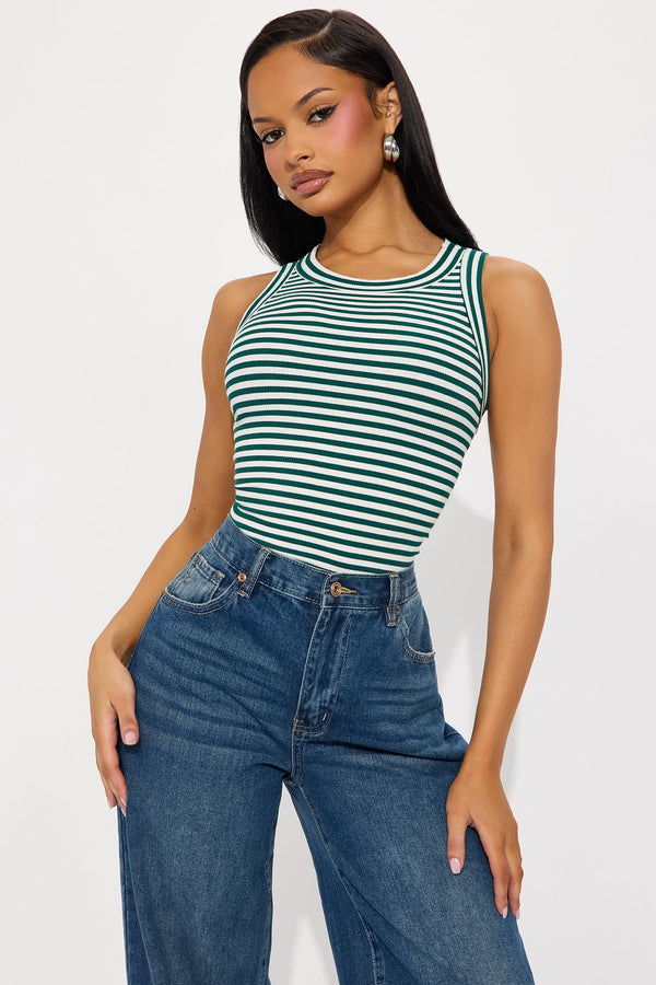 Taylor Striped Tank Top - Green/combo
