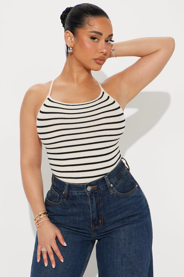 Sybelle Striped Sweater Top - Cream/combo