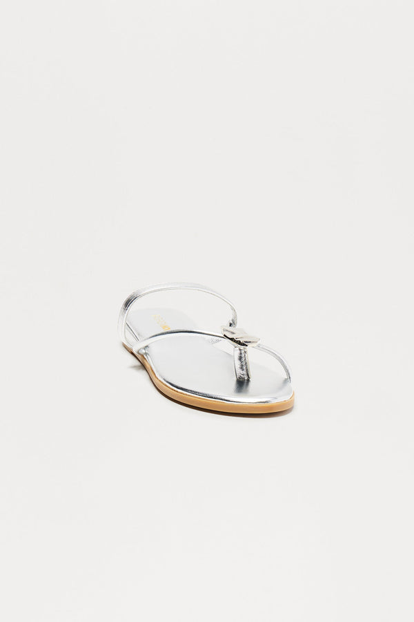 Gem Metallic Sandals - Silver