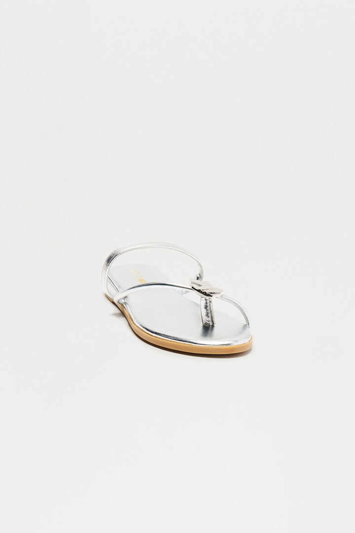Gem Metallic Sandals - Silver