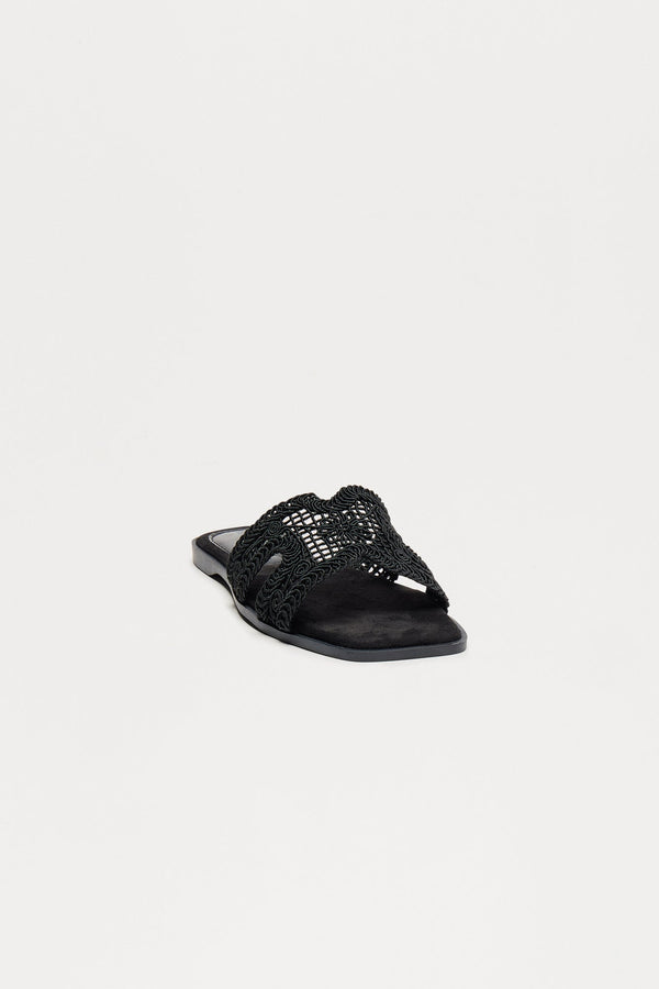 Solar Crochet Sandals - Black