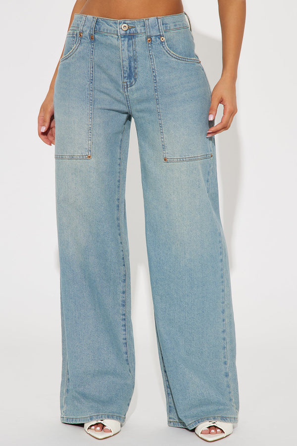Already There Stretch Baggy Jeans - Vintage Wash