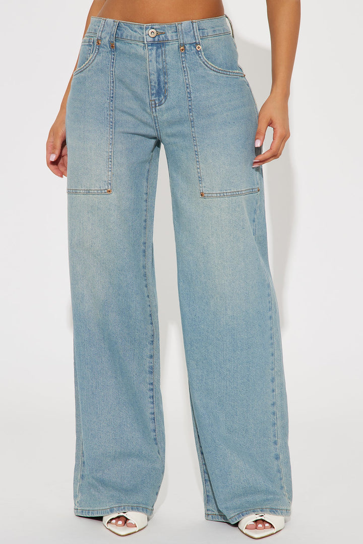 Already There Stretch Baggy Jeans - Vintage Wash