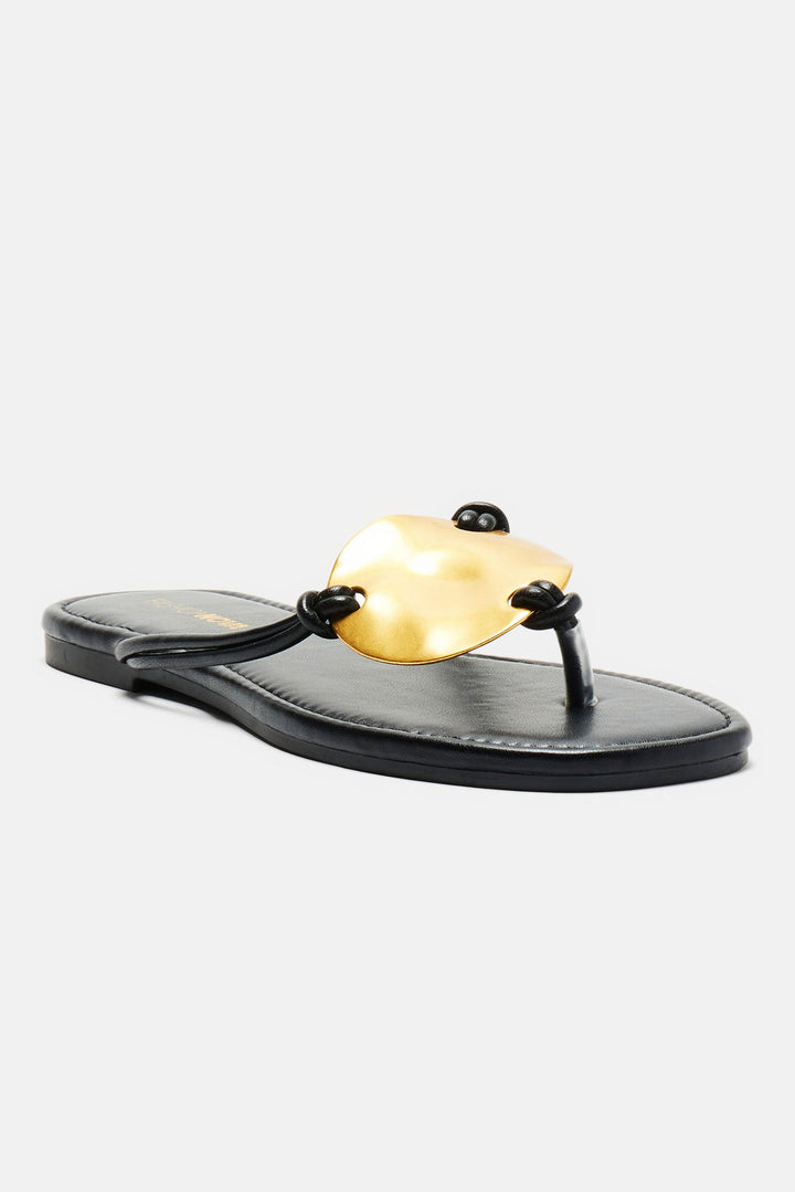 Woke Up In Tulum Flat Sandals - Black