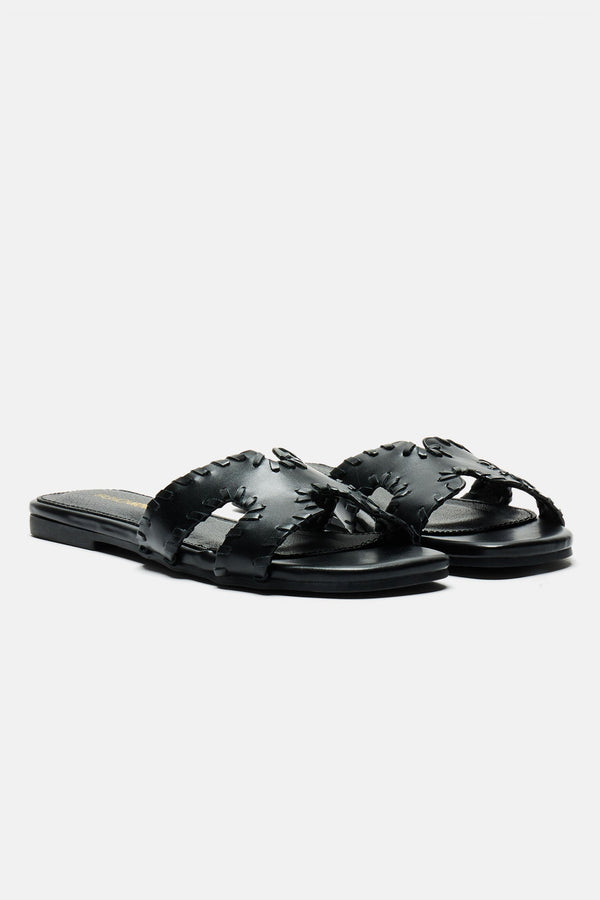 Highly Recommend Flat Sandals - Black