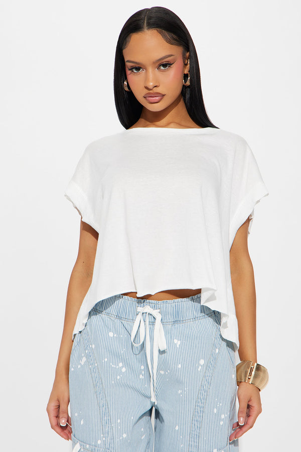 Casual Mood Short Sleeve Top - White