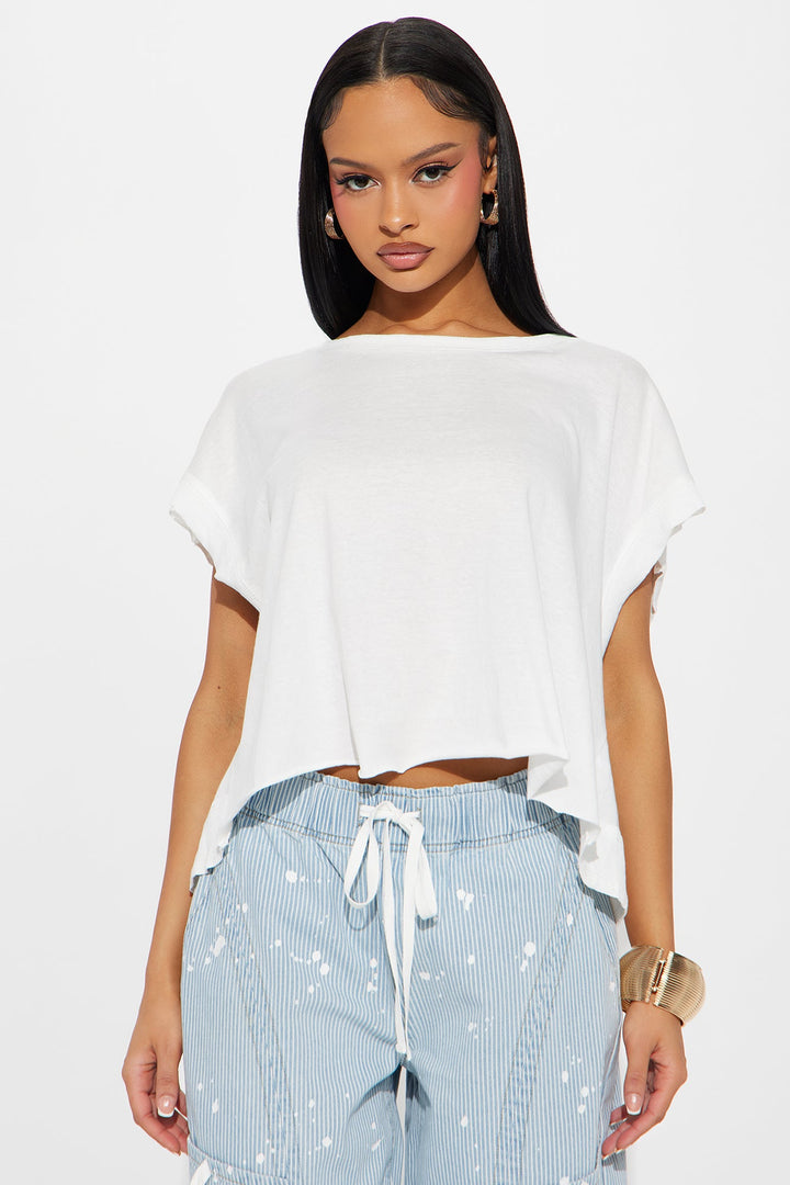 Casual Mood Short Sleeve Top - White