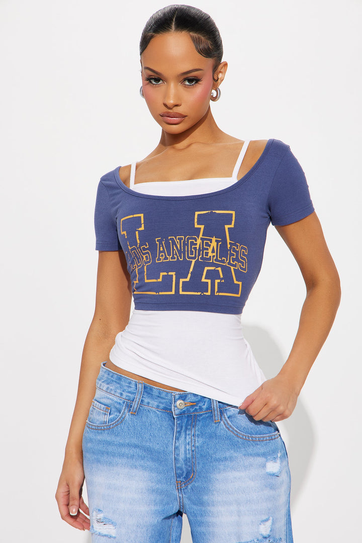 LA Baby 2 Piece Top - Blue/combo