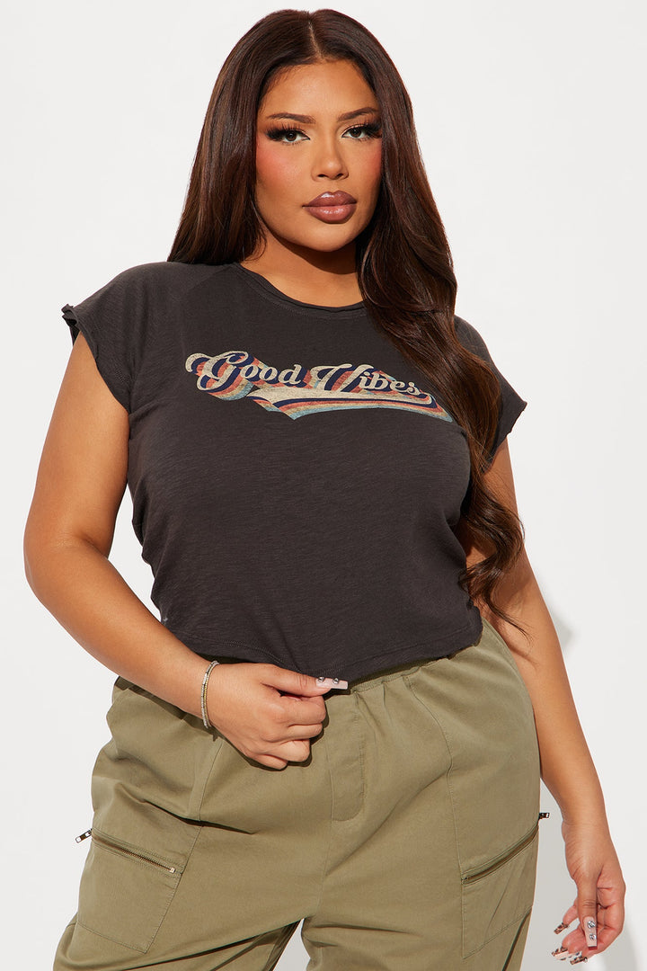 Good Vibes Raglan Tee - Black