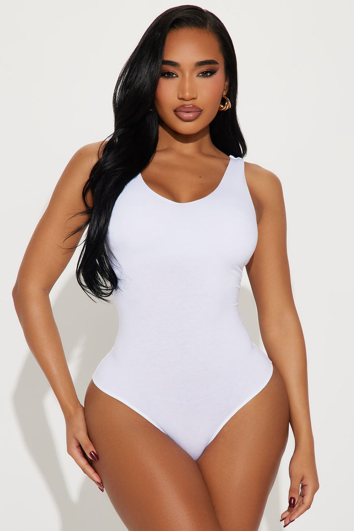 Savannah Double Lined Jersey Bodysuit - White