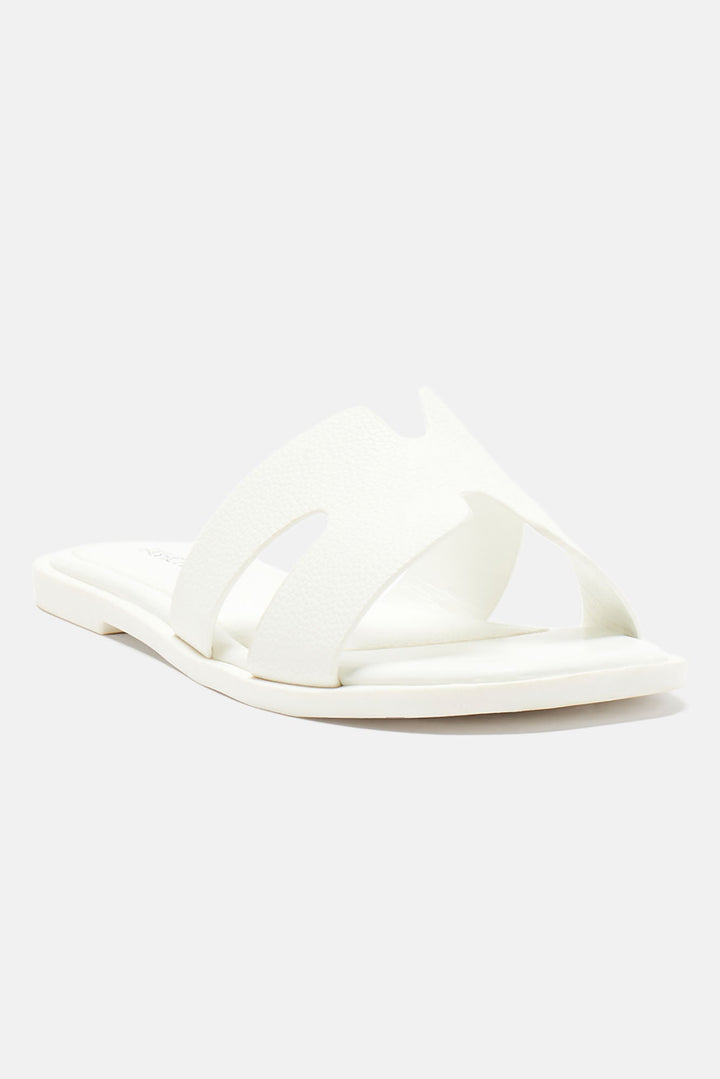 Cutting Ties Flat Sandals - White