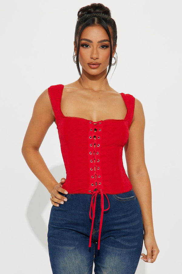 We Belong Together Corset Top - Red
