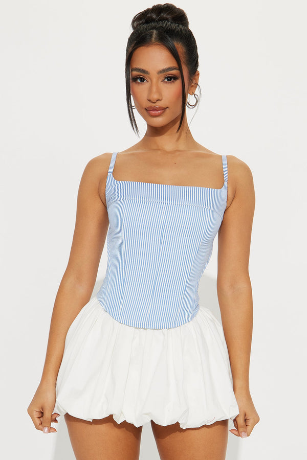Weekend Sail Striped Corset Top - Blue/combo