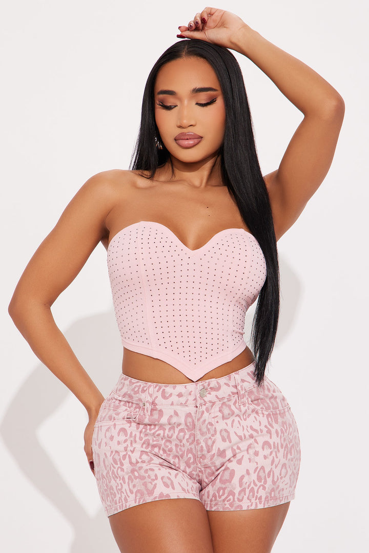 Shine Bright Rhinestone Tube Top - Pink