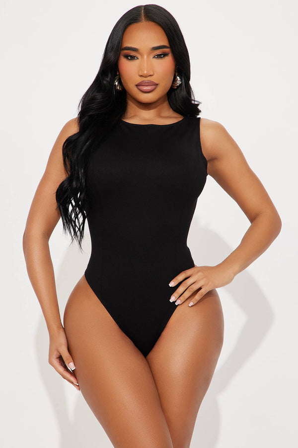 Juniper High Neck Backless Bodysuit - Black