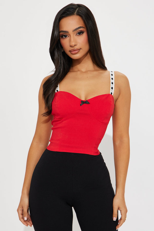 Playful Sweetheart Top - Red