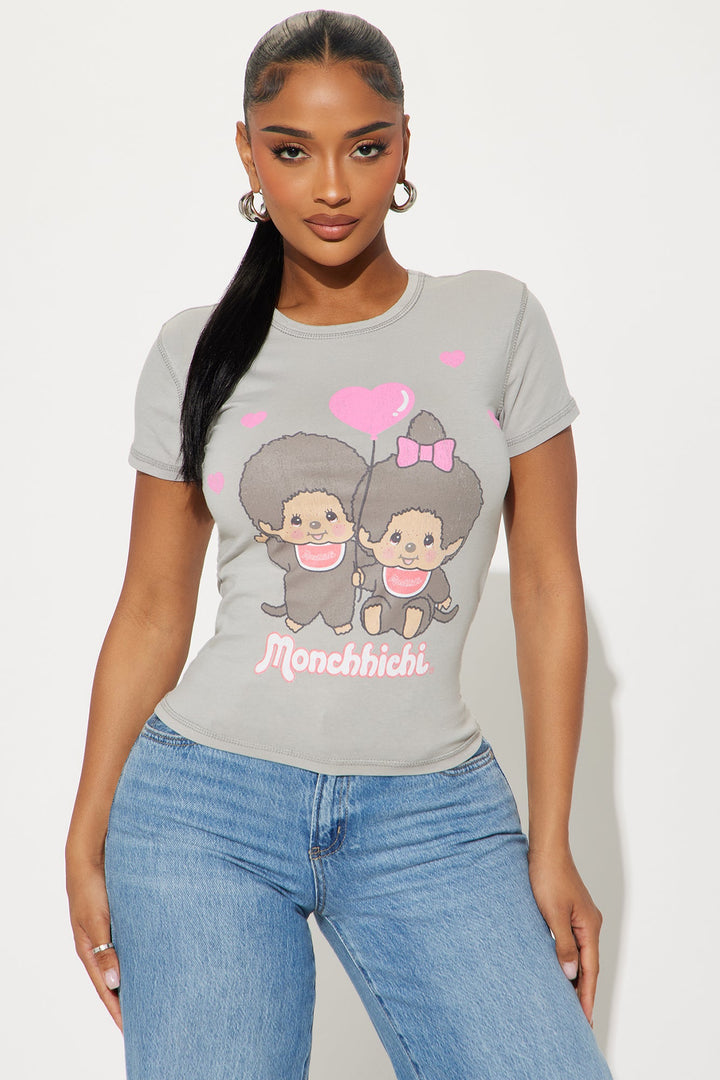 Monchhichi Love Baby Tee - Charcoal