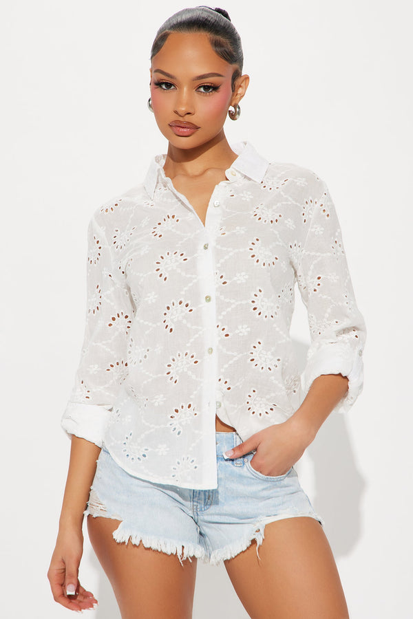 Avani Eyelet Shirt - White
