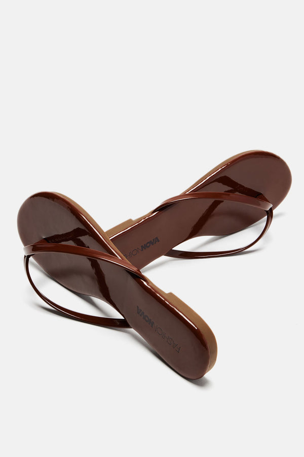 Summer Glow Flat Sandal - Chocolate