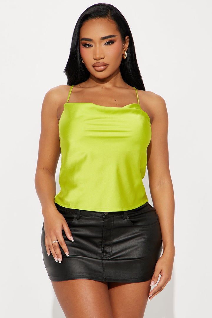 Sammi Satin Cami Top - Lime
