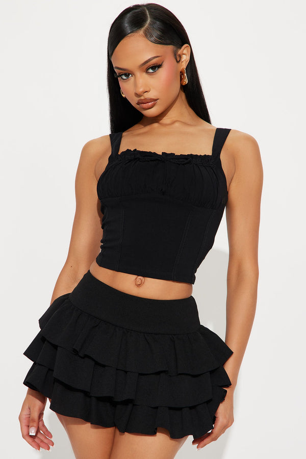 Radiant Sunset Top - Black