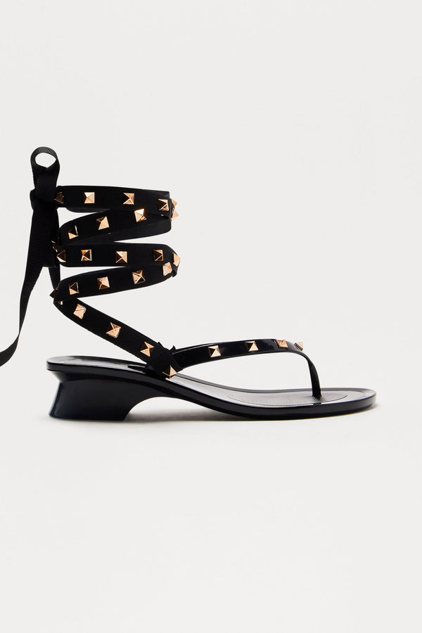 Milton Studded Sandals - Black