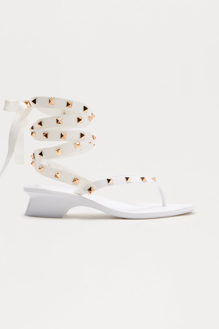 Milton Studded Sandals - White