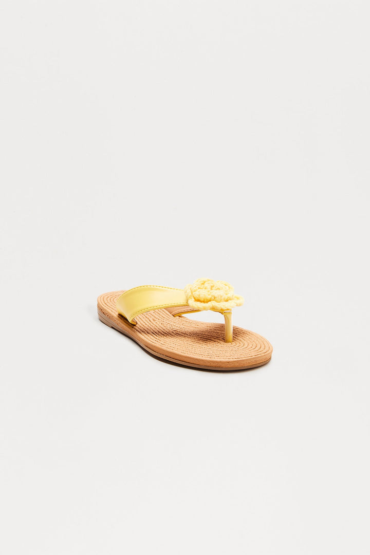Vega Flower Flip Flops - Yellow
