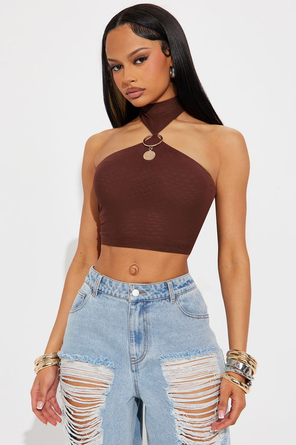 Do Lab Mesh Crop Top - Chocolate